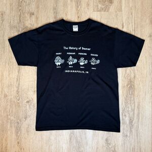 Jerzees Graphic T-Shirt Black L History Of Beaver Wild Saloon Indianapolis IN
